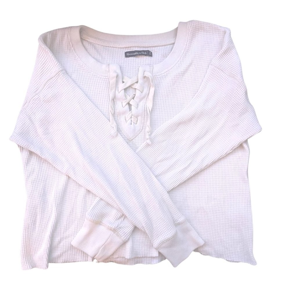 Abercrombie Off-White Waffle Long Sleeve